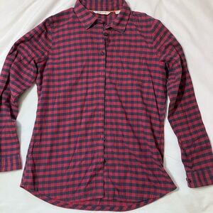 Orvis Casual Red and Blue Plaid Shirt